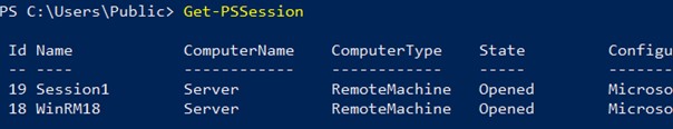 Get-PSSession